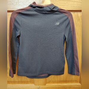 New Balance Youth 8 Charcoal and Red Athletic Hoodie With Pockets